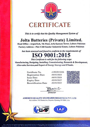 Certificate ISO 9001:2015